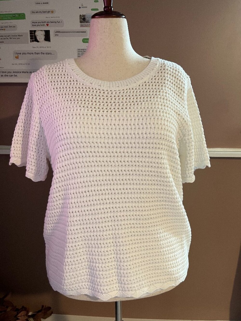 GAP open knit sweater XL tall with XXL white cami 100% cotton NWT